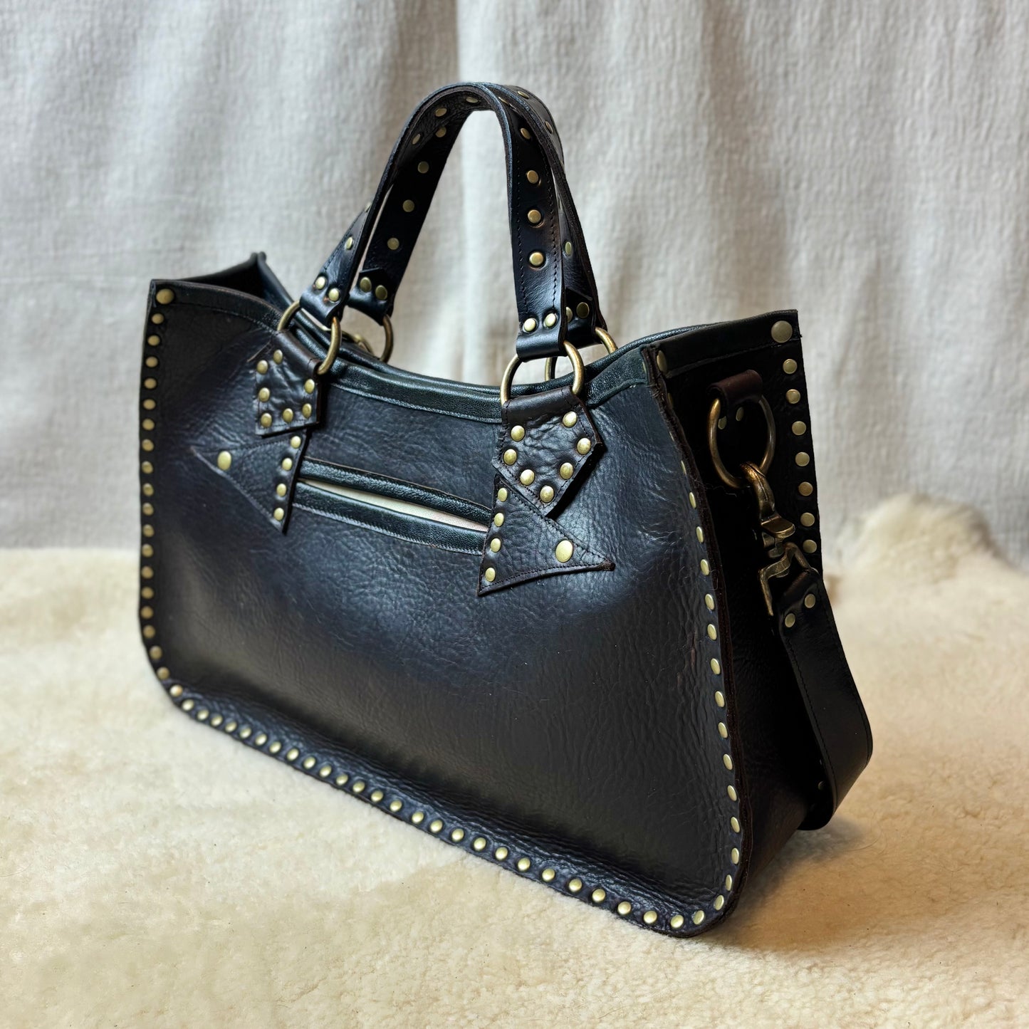 Leopard and Deep Brown Box Bag