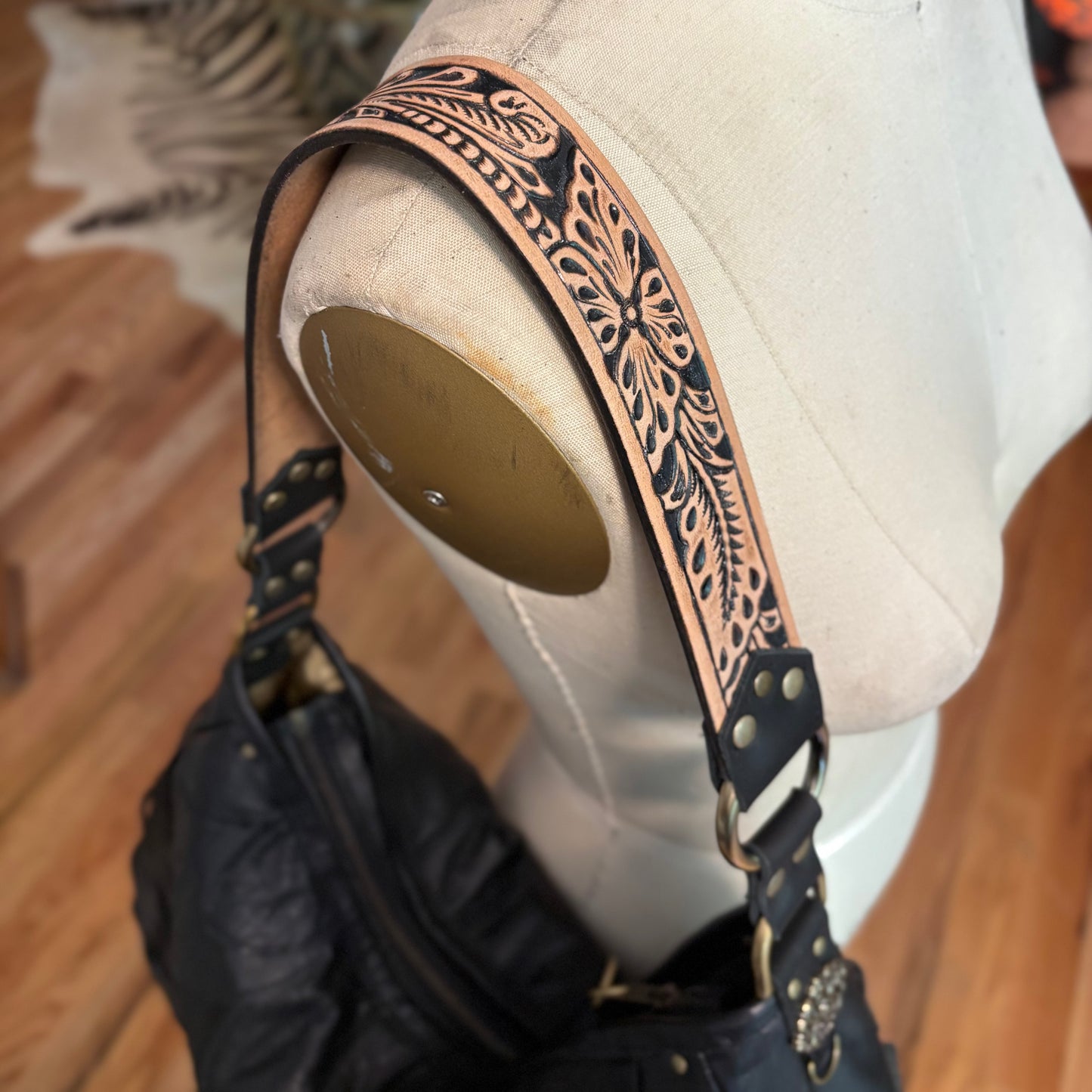 Fish Scale Reclaimed Leather Fringed Bag