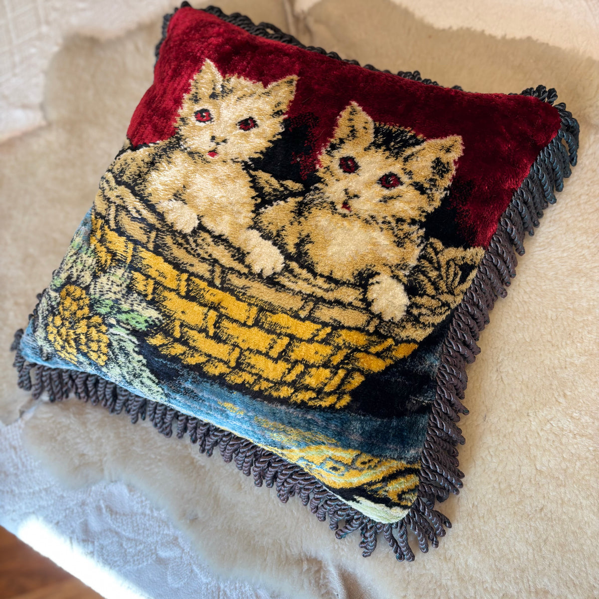 Red Eyed Kitty Pillow