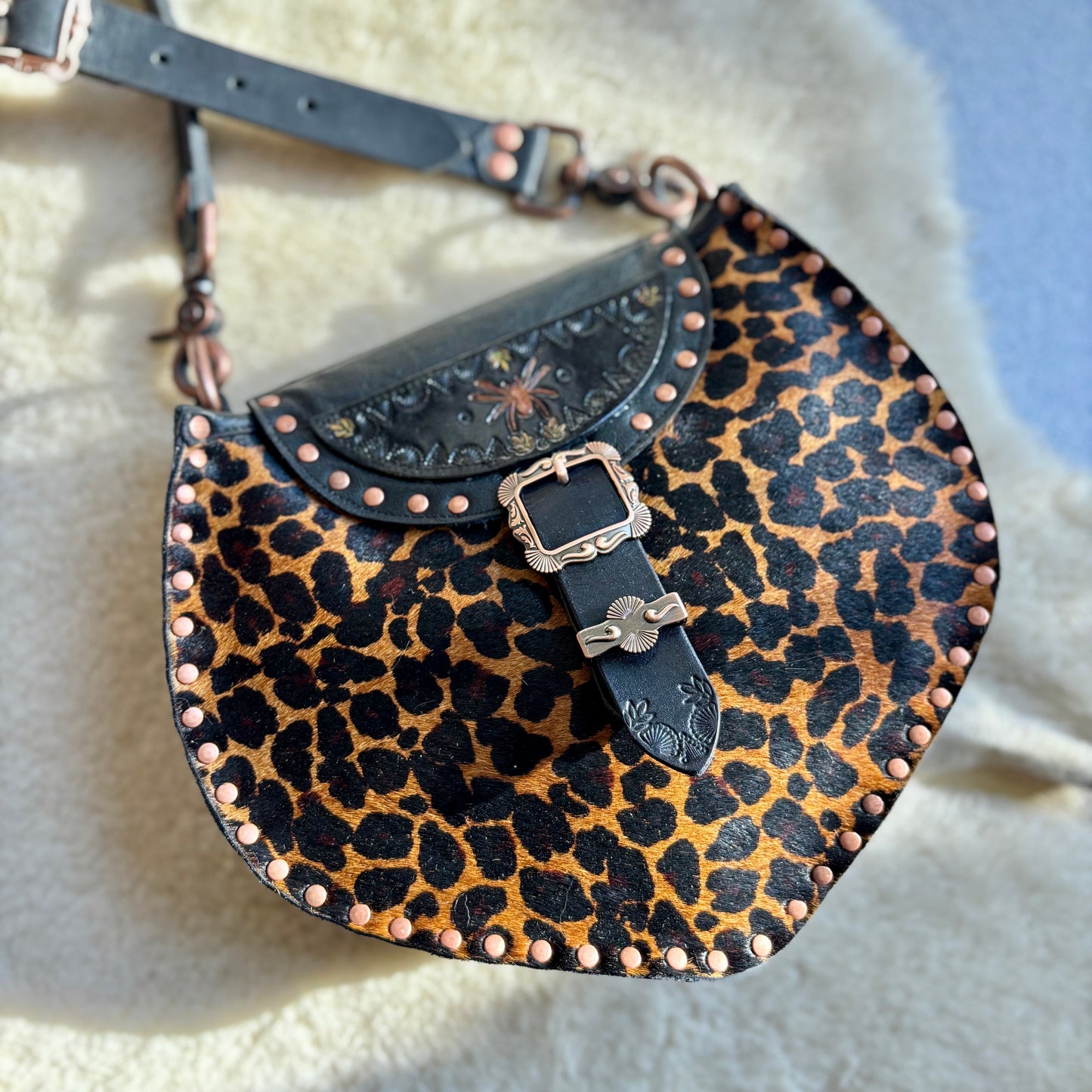 Leopard Crossbody with Spider