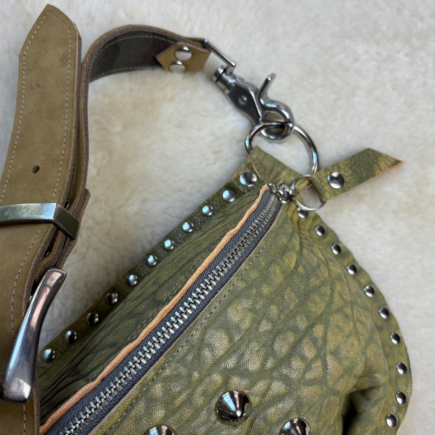 Green Bubbly Lamb Fanny Pack