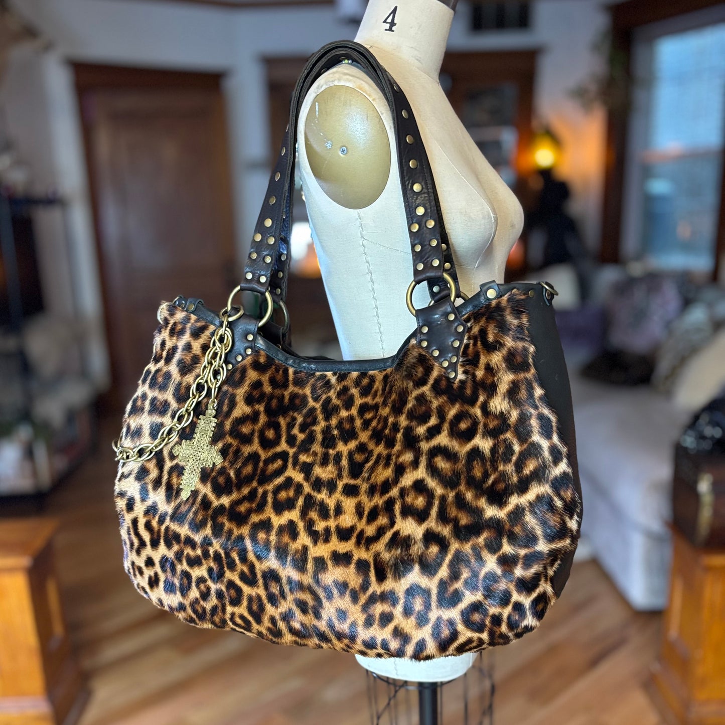 Leopard Fur Oversized Tote