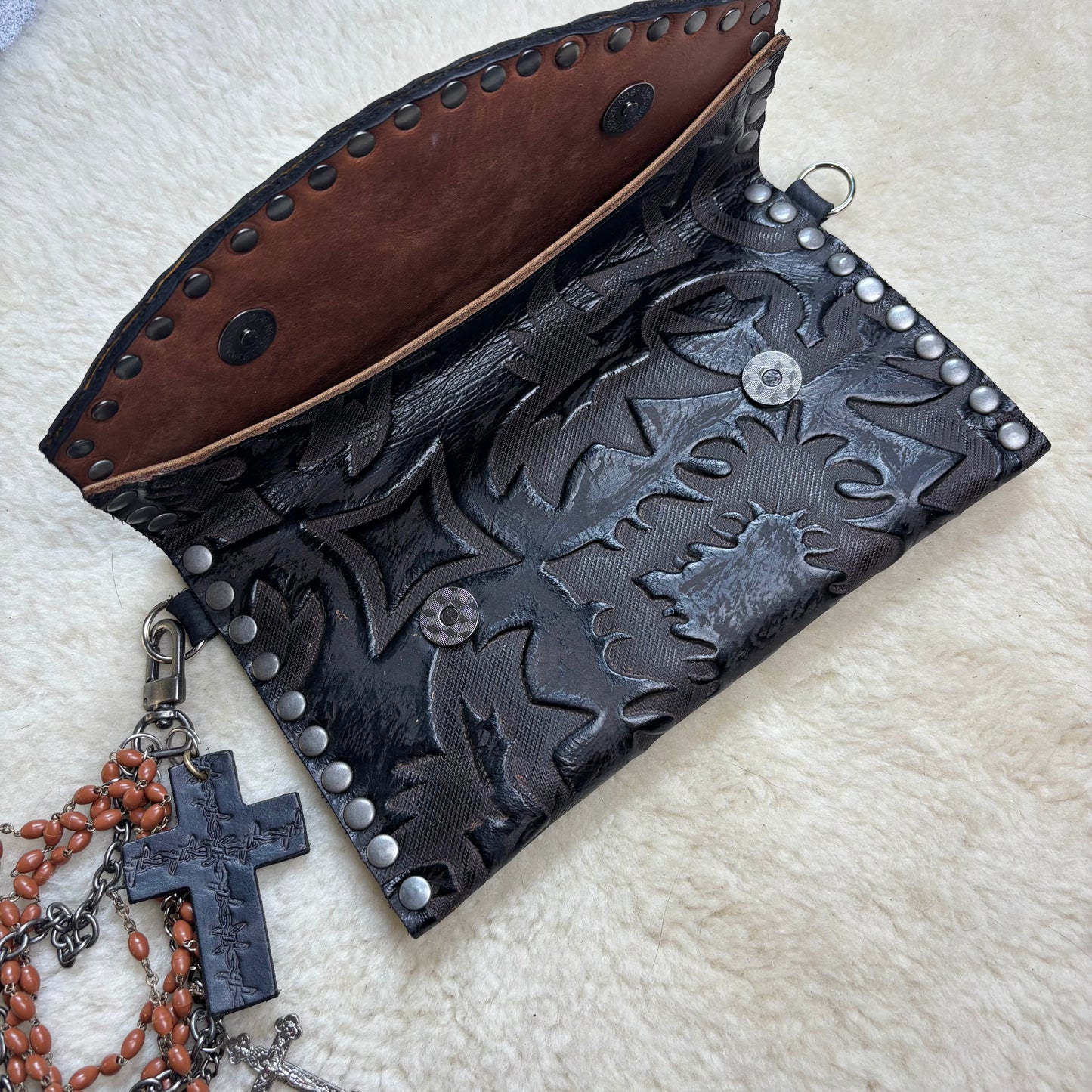 Black Gothic Print Sabbath Clutch