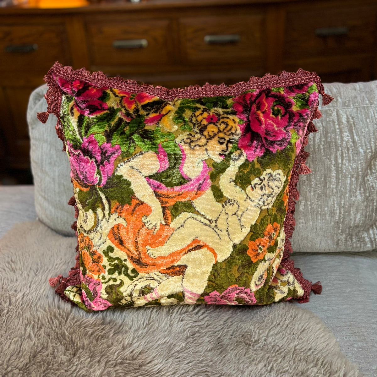 Vintage Italian Velvet Pillow