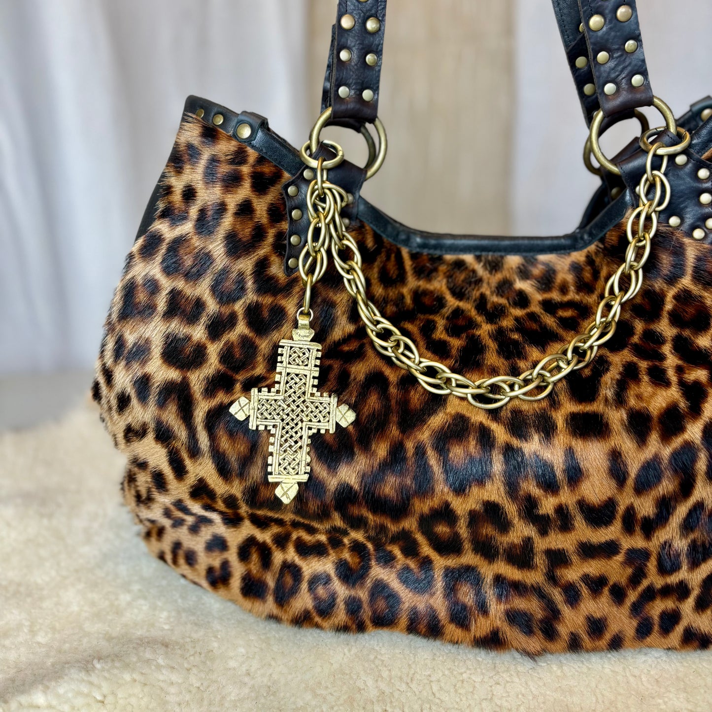 Leopard Fur Oversized Tote