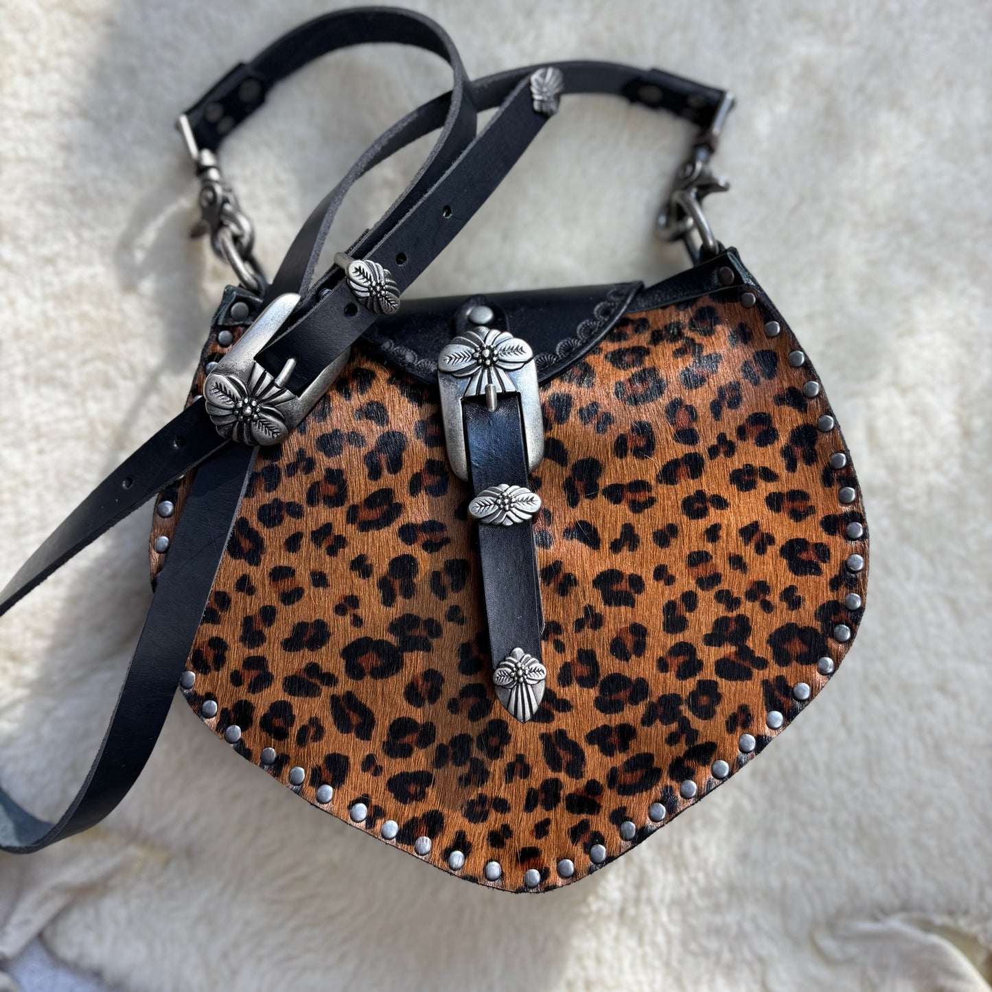 Leopard Hair-on Crossbody Bag