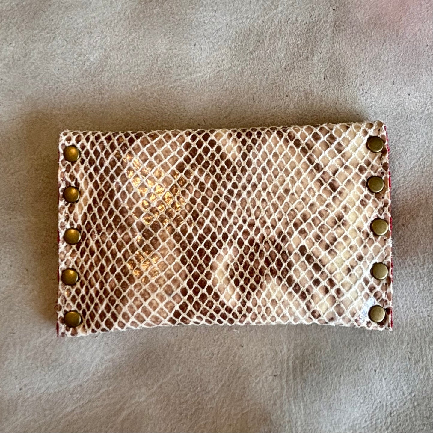 Tan Python Print Cardholder