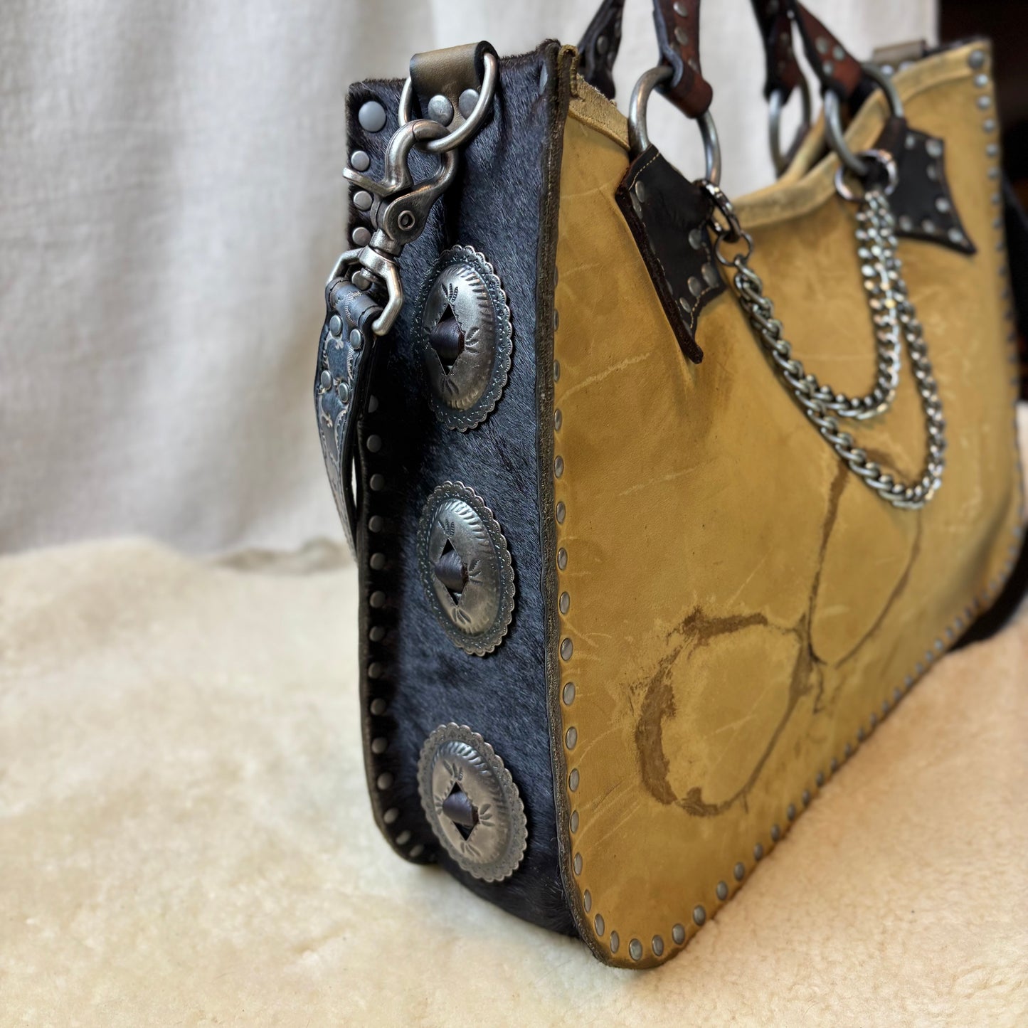 Branded Cowhide Box Bag