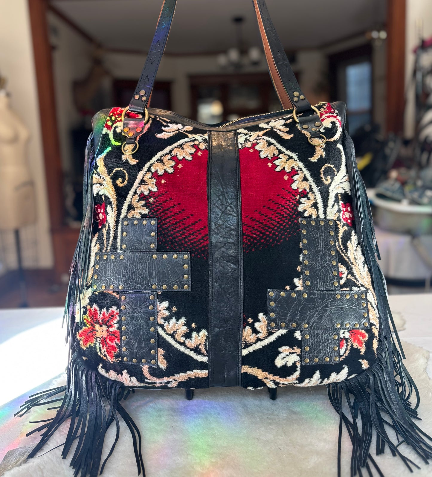 Double Cross Velvet Overnighter