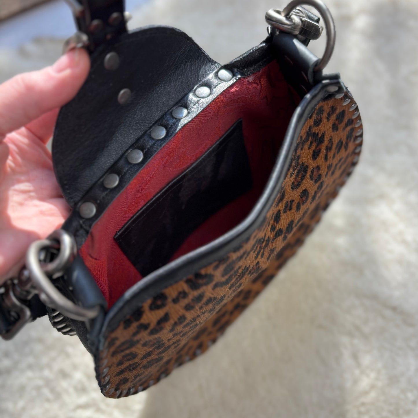 Leopard Hair-on Crossbody Bag