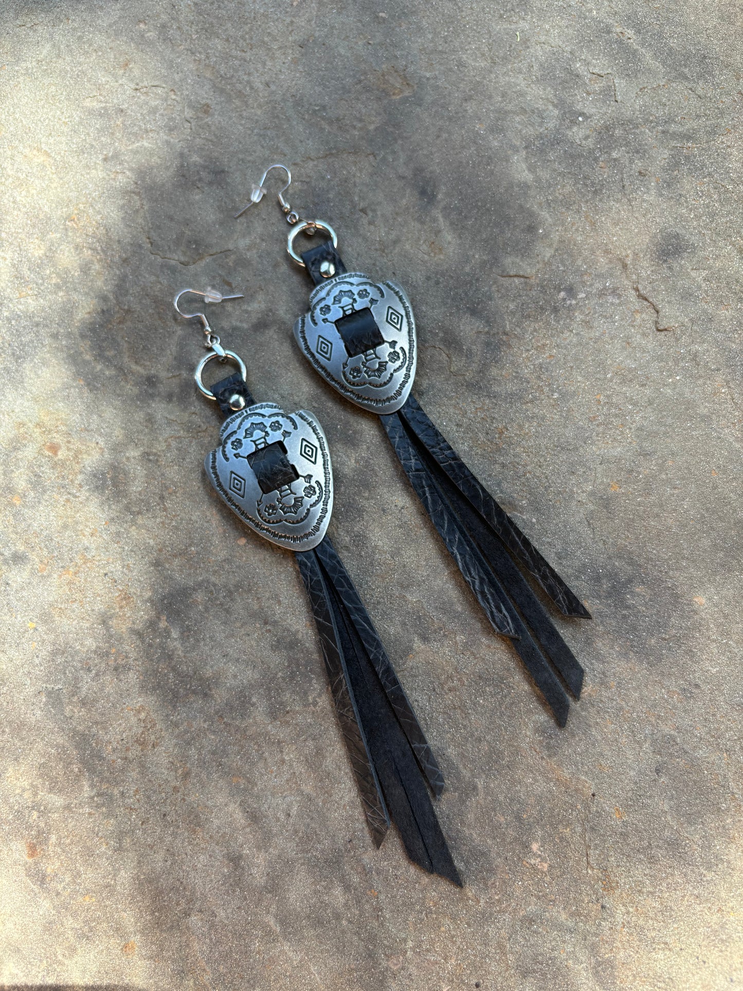 Black Arrowhead Earrings