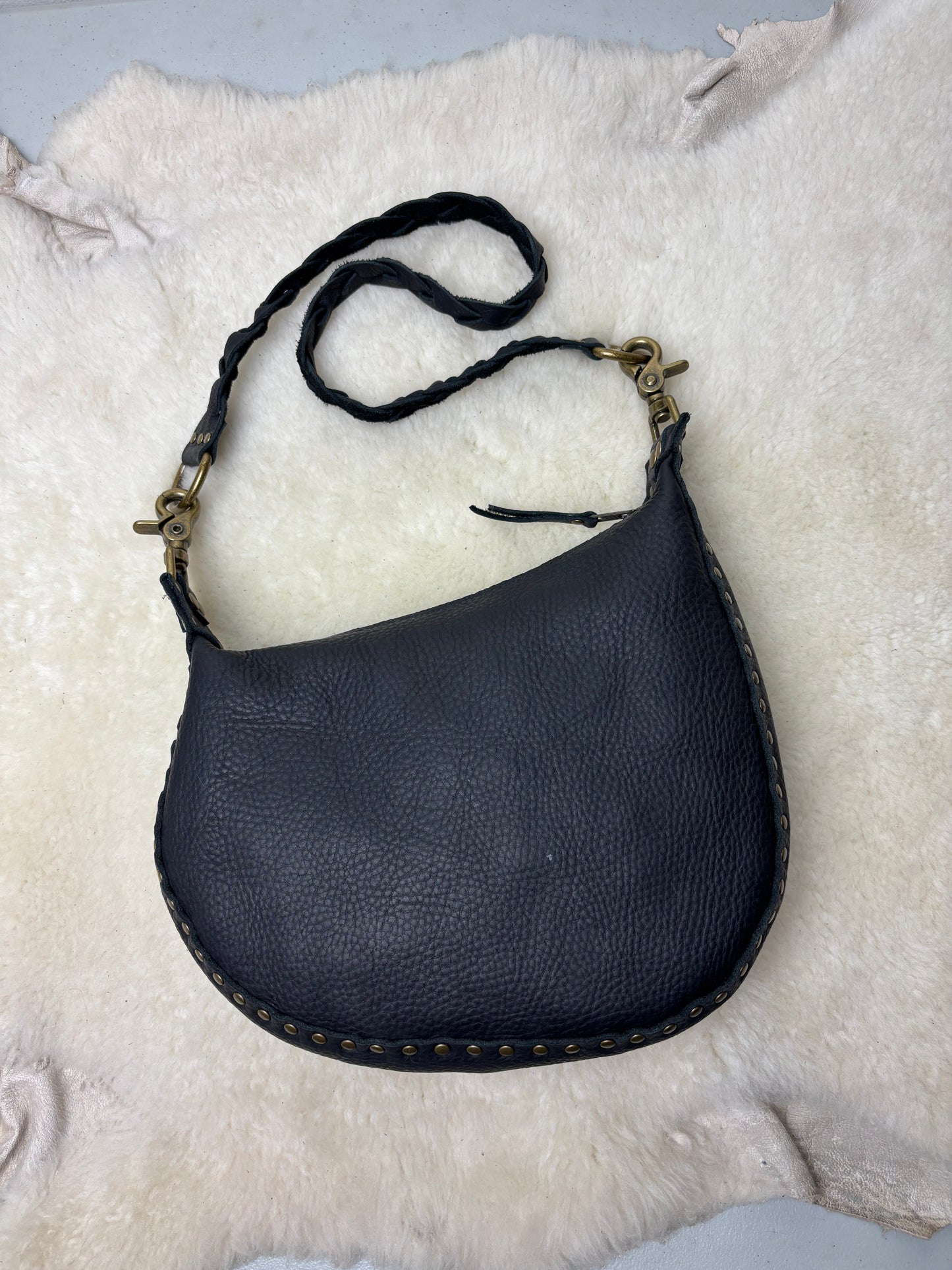 Black & Brass Crescent Bag