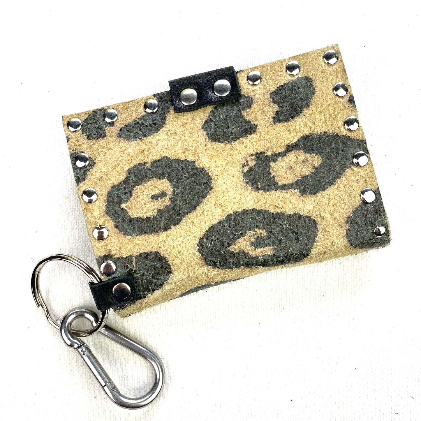 Leopard Wallet with White Croc Bolts