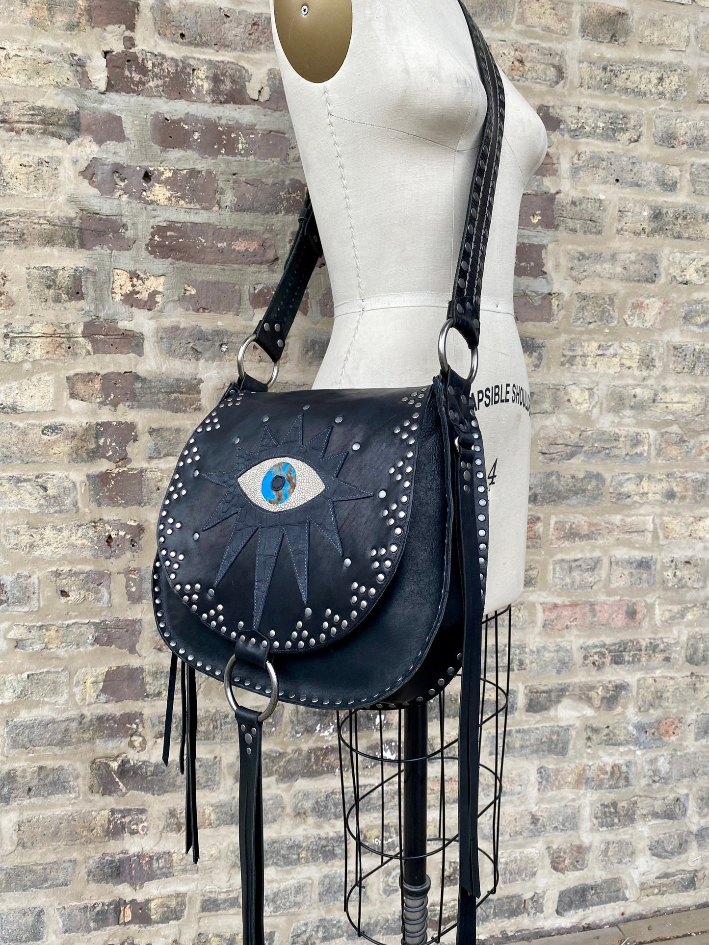 Oversized Black Evil Eye Bag