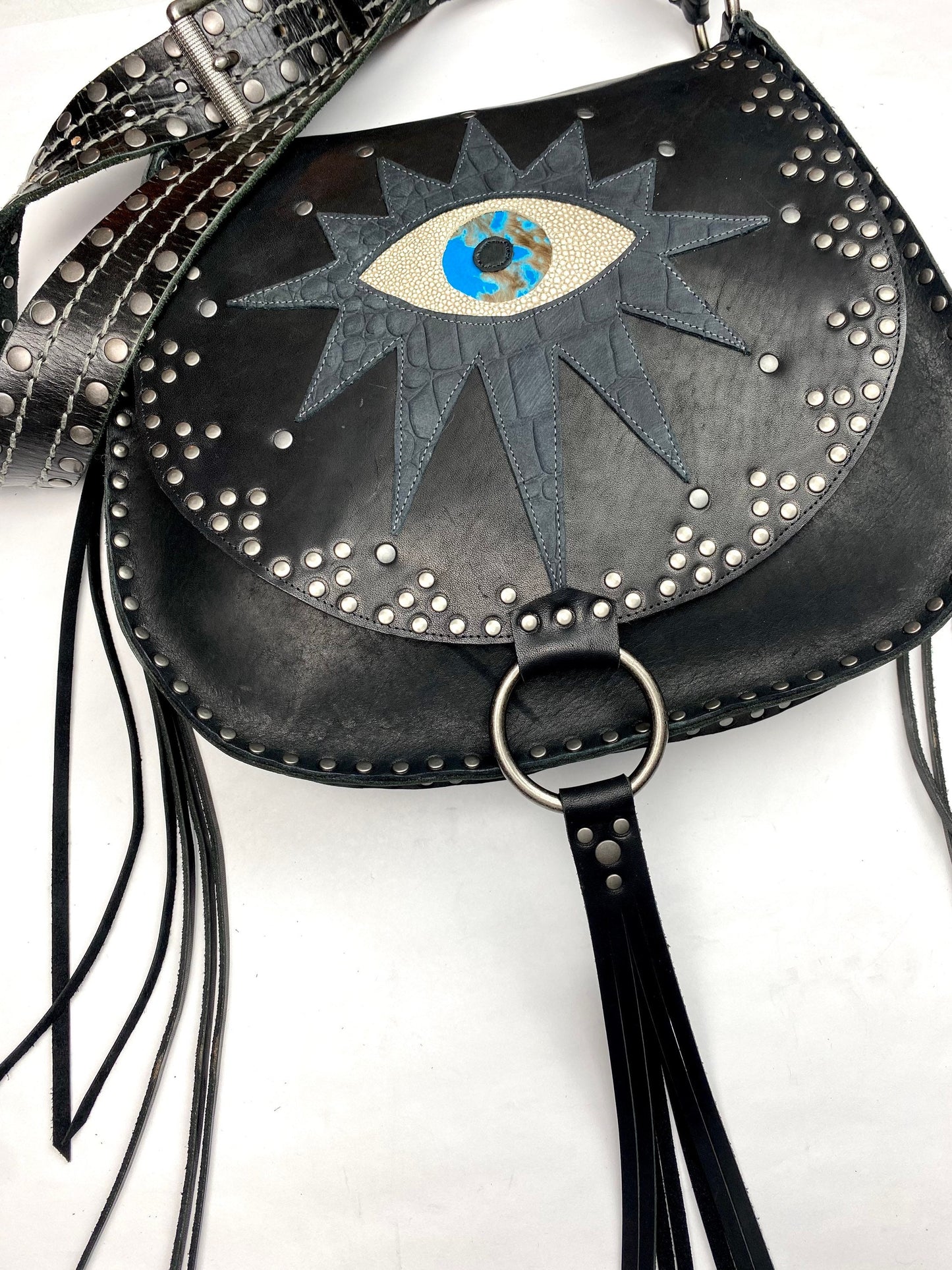 Oversized Black Evil Eye Bag