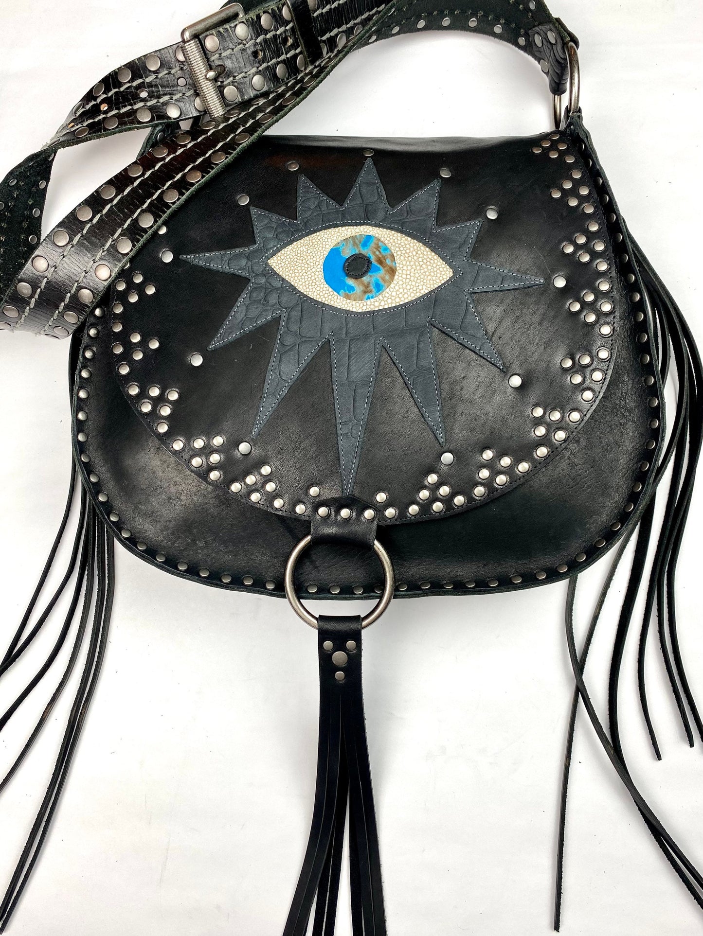 Oversized Black Evil Eye Bag