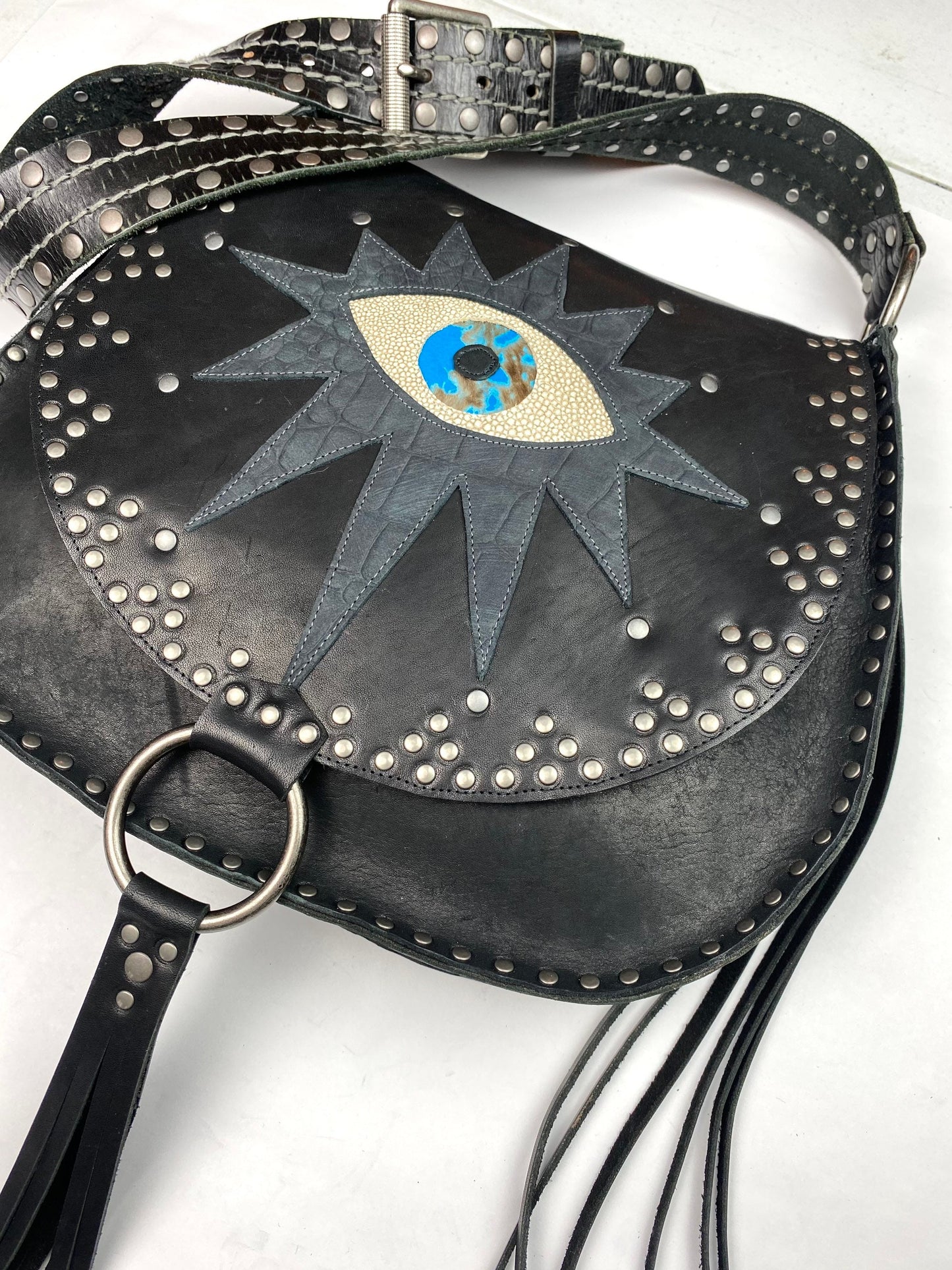 Oversized Black Evil Eye Bag