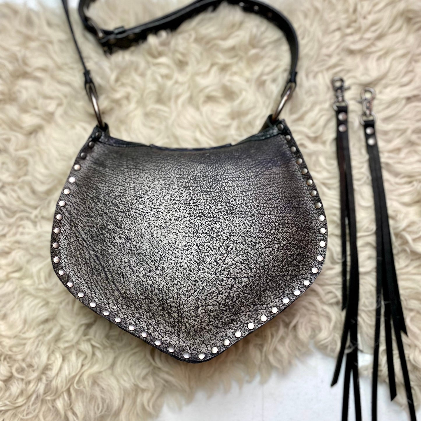 SALE 25% OFF Grey with Blue Snakeskin Crossbody Bag